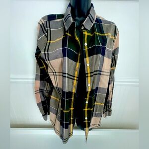 Barbour classic plaid button up shirt